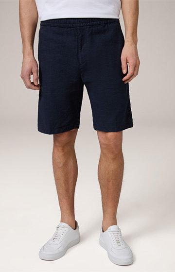 Scurtino Linen Blend Shorts in Navy