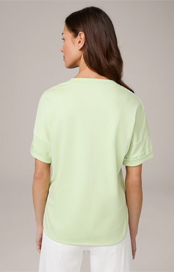 Cotton Interlock Half-Sleeve Shirt in Light Green