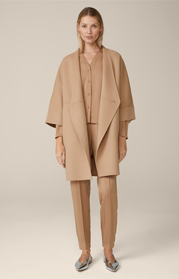 Crêpe Jogger-Style Trousers in Camel
