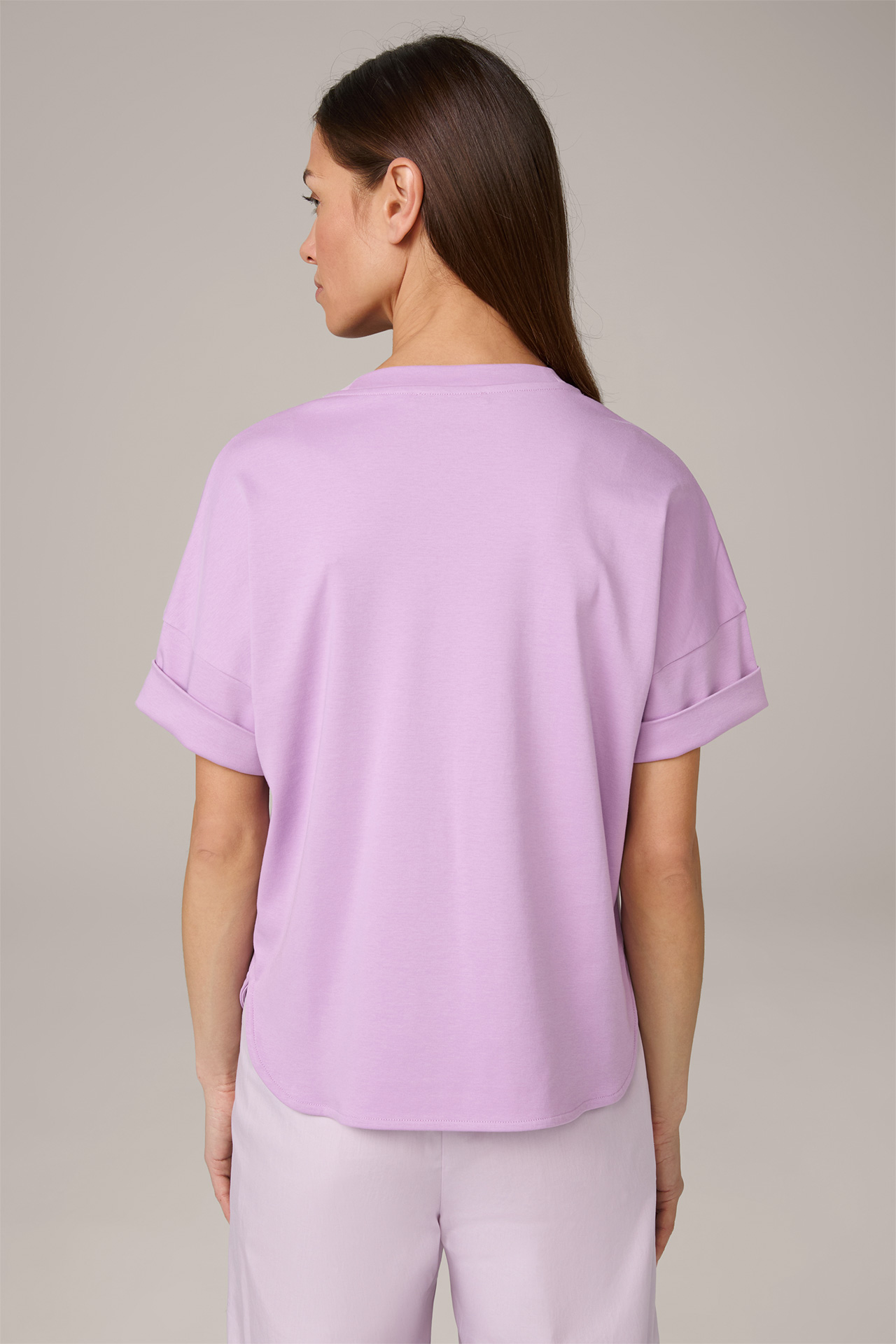 T-shirt en coton interlock à manches courtes, en lilas