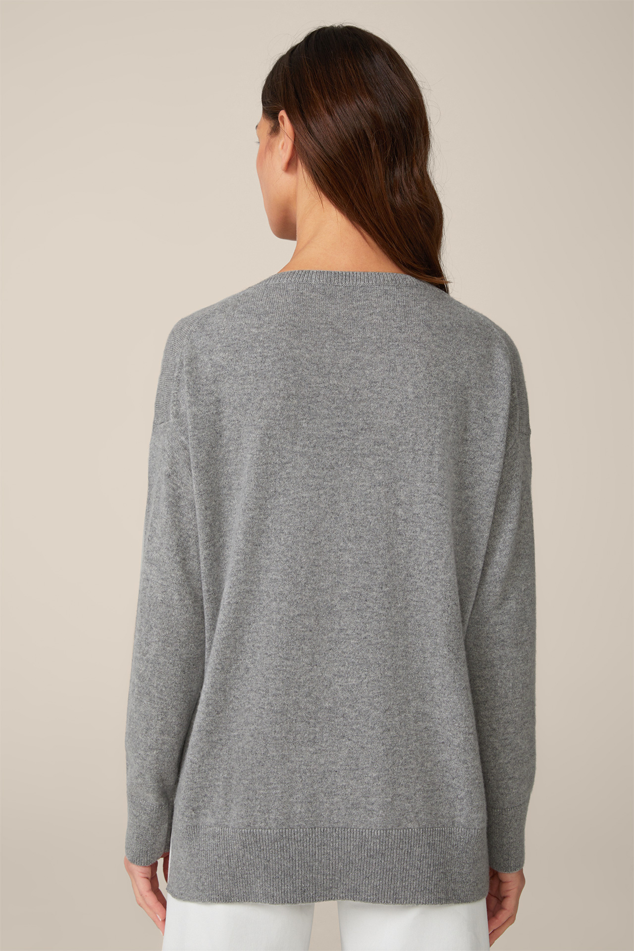 Cashmere Pullover in Grey Melange