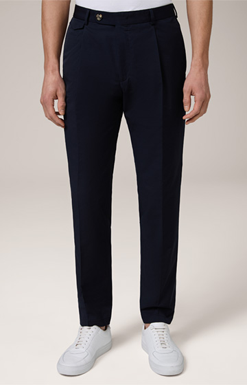 Silvi Cotton Blend Trousers in Navy