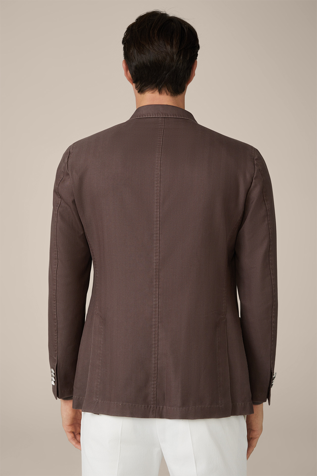 Secco Virgin Wool Double-Breasted Jacket in Brown