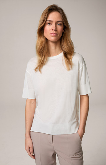 Tencel-Baumwoll T-Shirt in Ecru