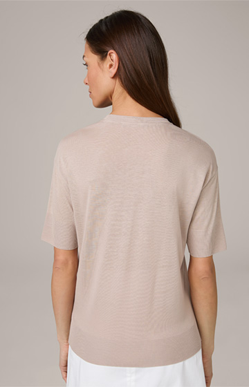 T-shirt en Tencel et coton, couleur taupe