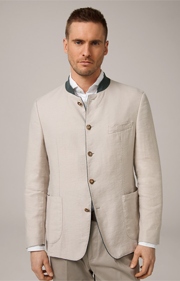 Traditional Giesing Costume Jacket in Light Beige