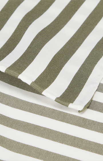 Breast pocket handkerchief in olive and white stripes