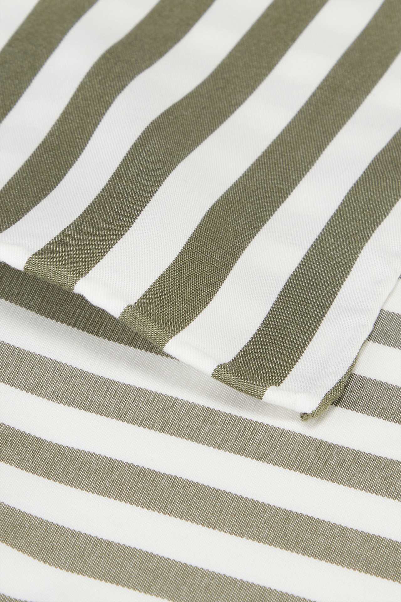 Handkerchief in Olive and White Striped