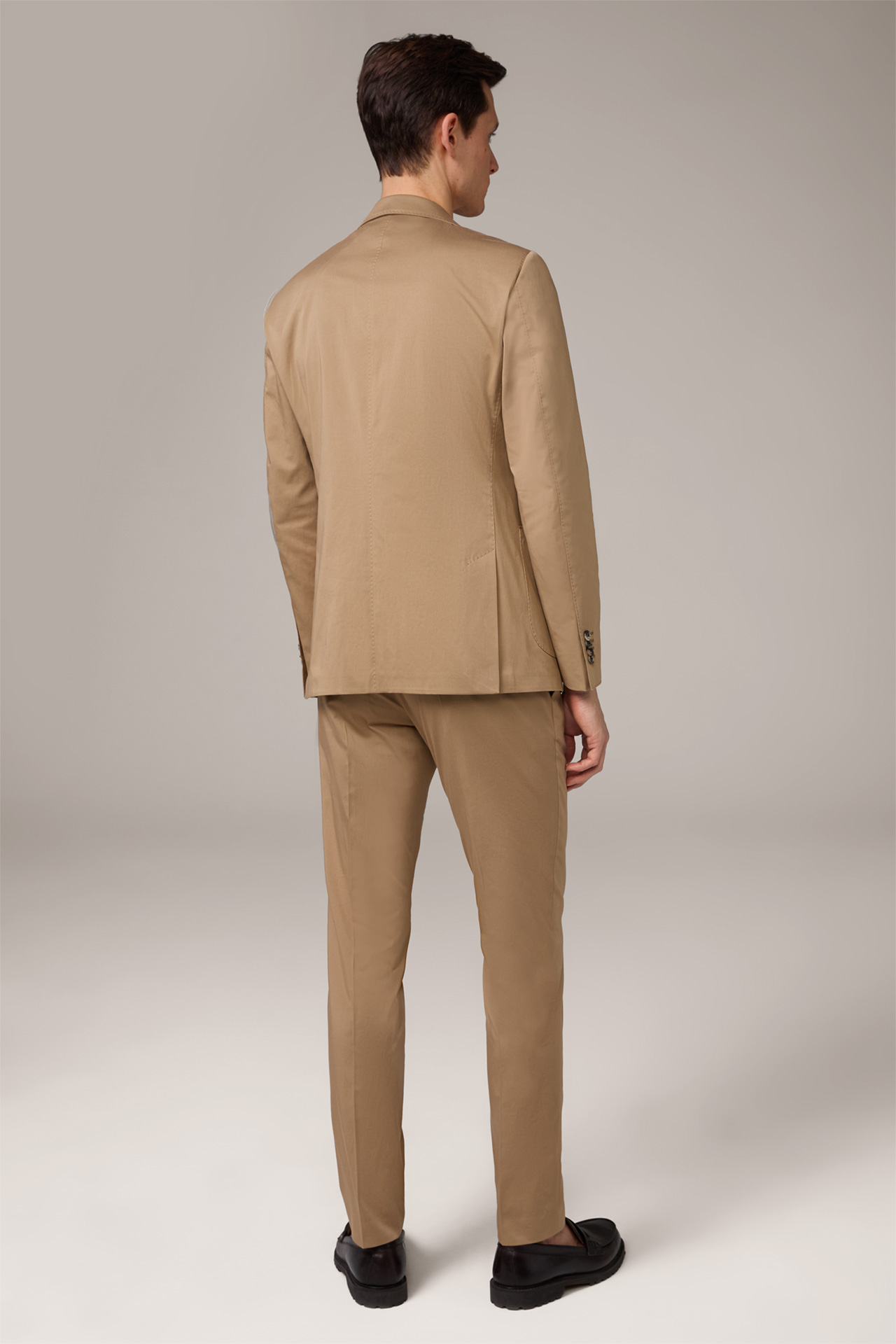 Seo-Bene Cotton Blend Suit in Camel Brown