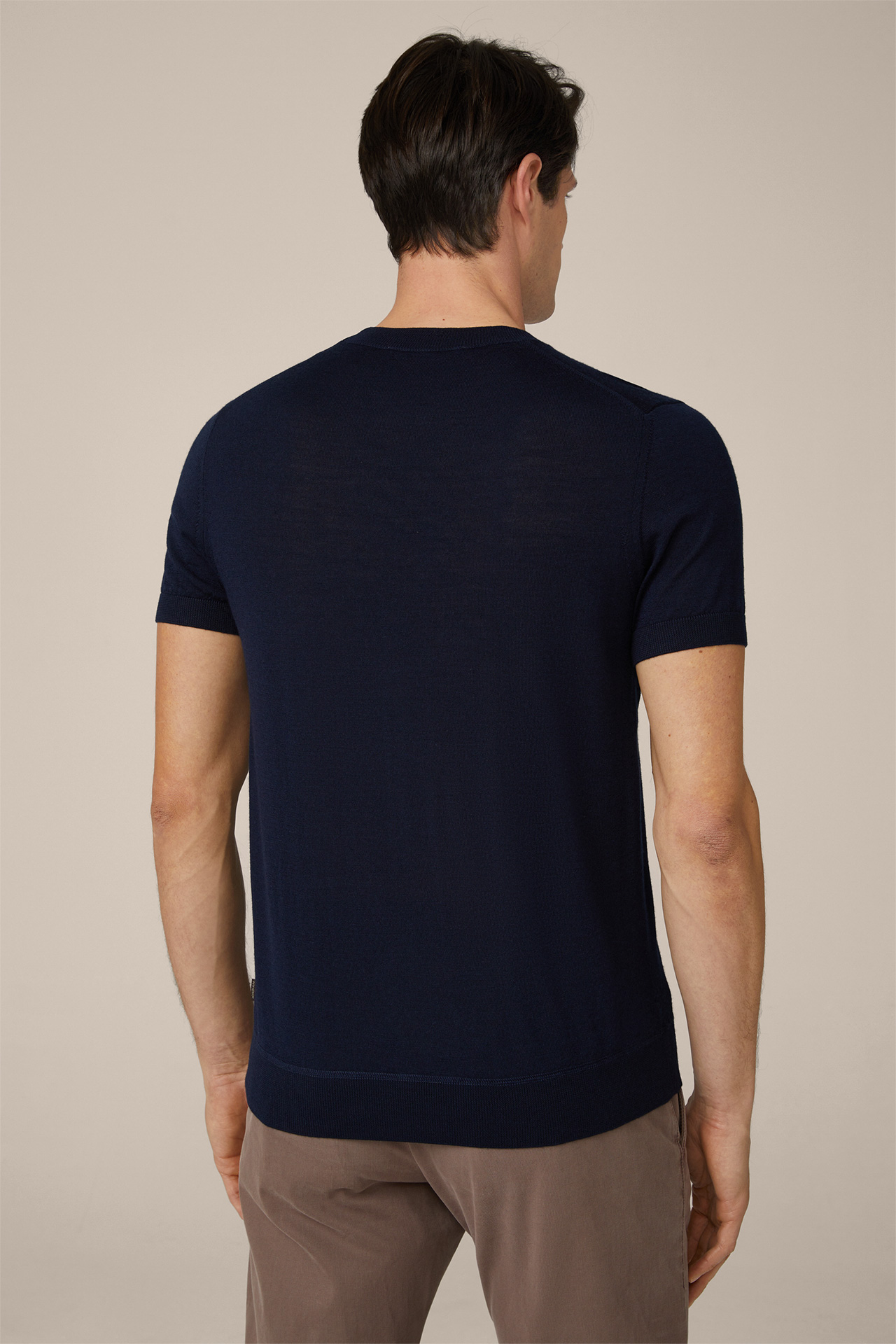 Nando Knitted T-Shirt in Navy