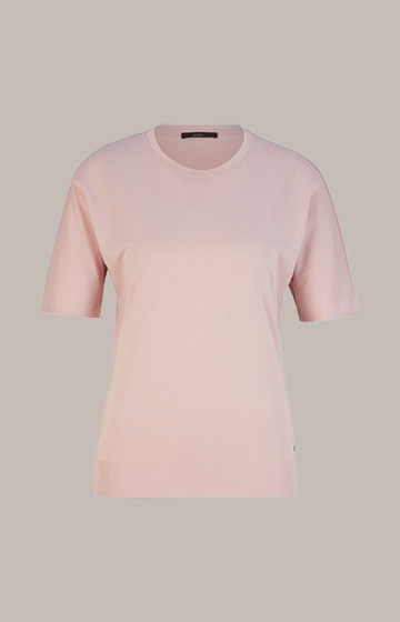 Tencel-Baumwoll-Kurzarm-Shirt in Rosé