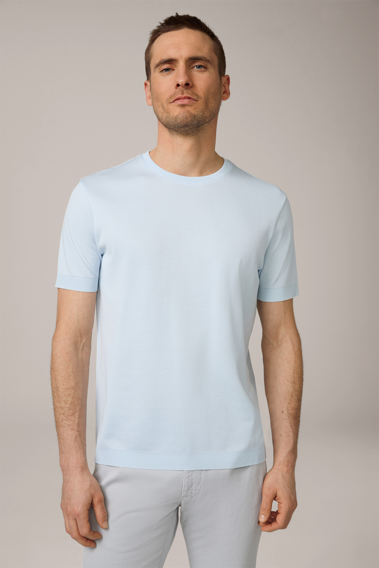 Floro Cotton T-shirt in Light Blue