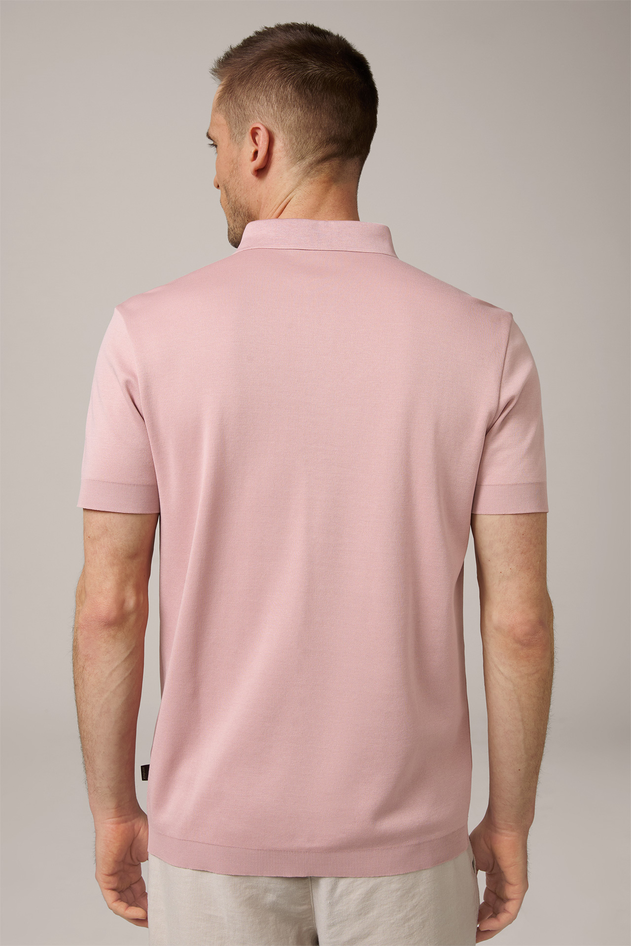 Floro Cotton Polo Shirt in Dusky Pink
