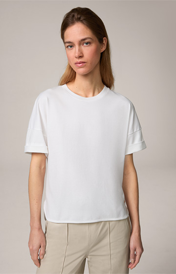 Cotton Interlock Half-Sleeved Shirt in White