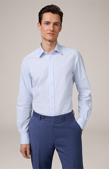 Chemise en coton Lapo, en bleu et blanc à rayures