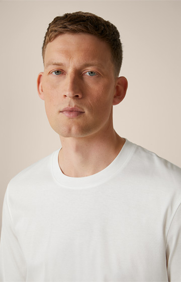 T-shirt à manches longues en coton Gabriello, en blanc