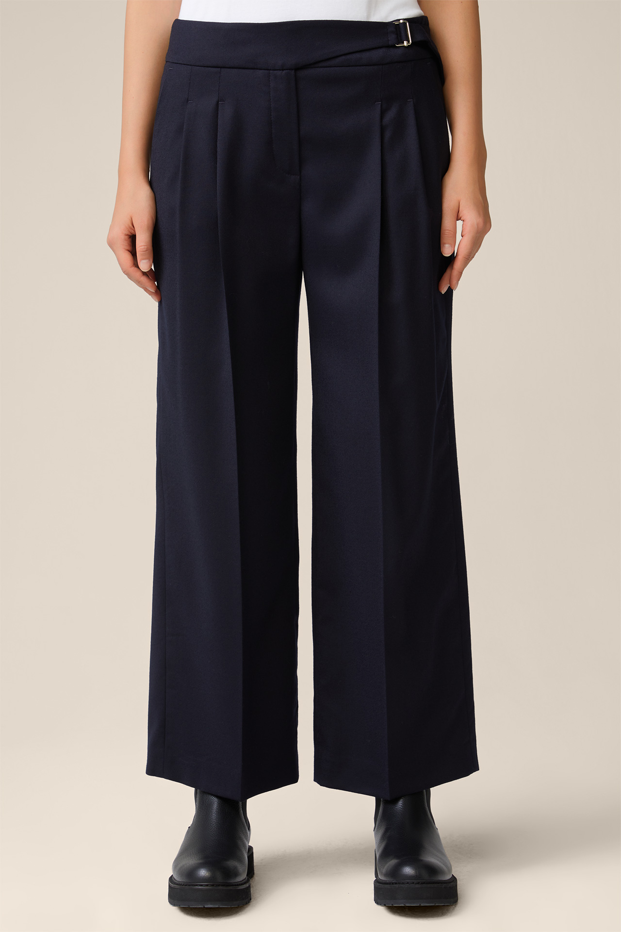 Flannel Culottes in Navy