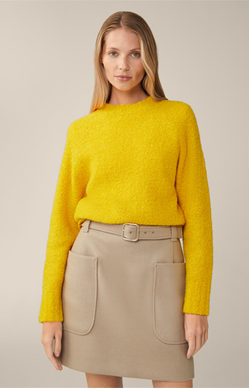 Alpaka-Wollmix-Pullover mit Seide in Gelb
