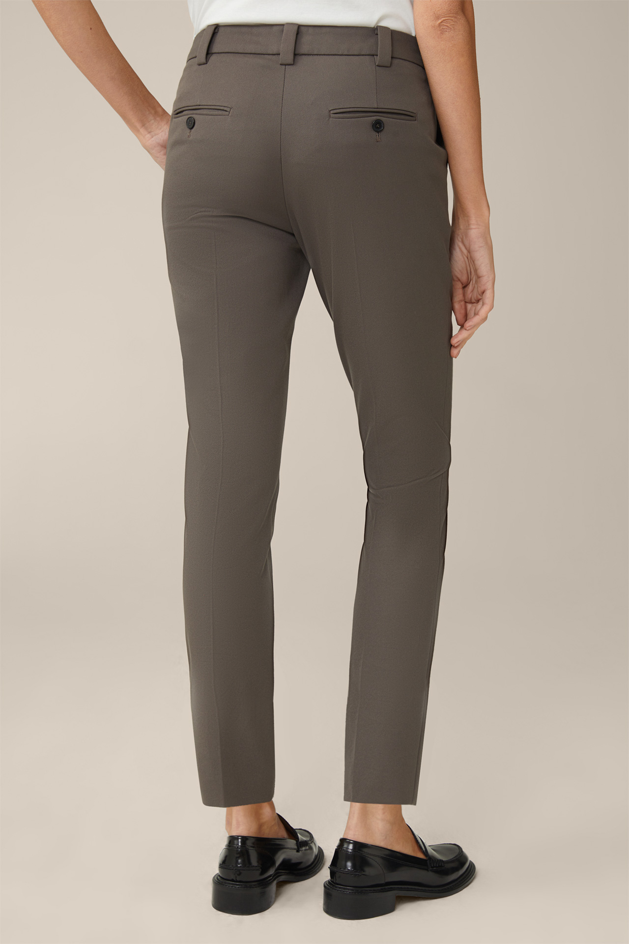 Cotton Bi-Stretch Chinos in Taupe
