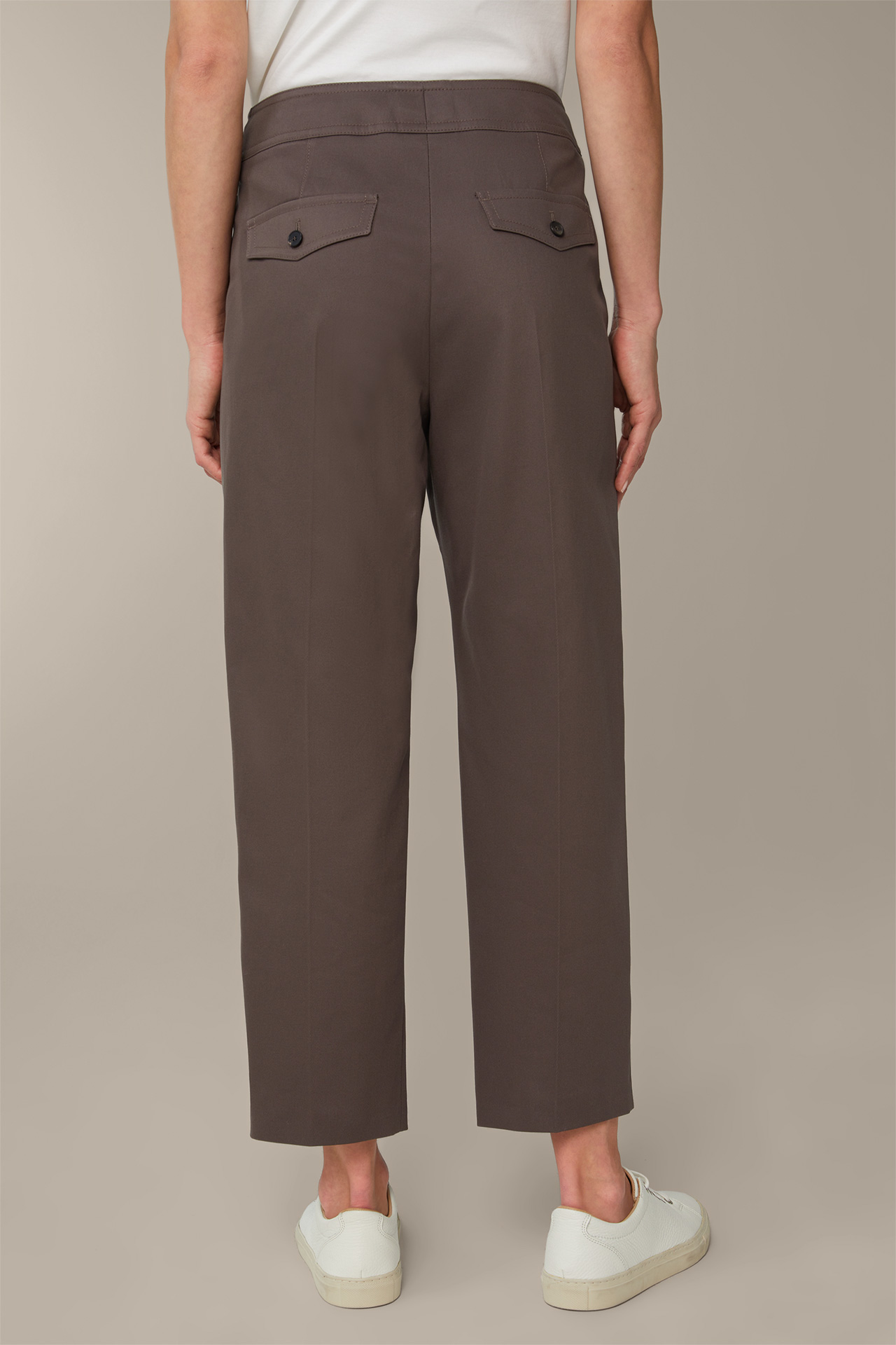 Pantalon Marlene en coton stretch, en gris foncé