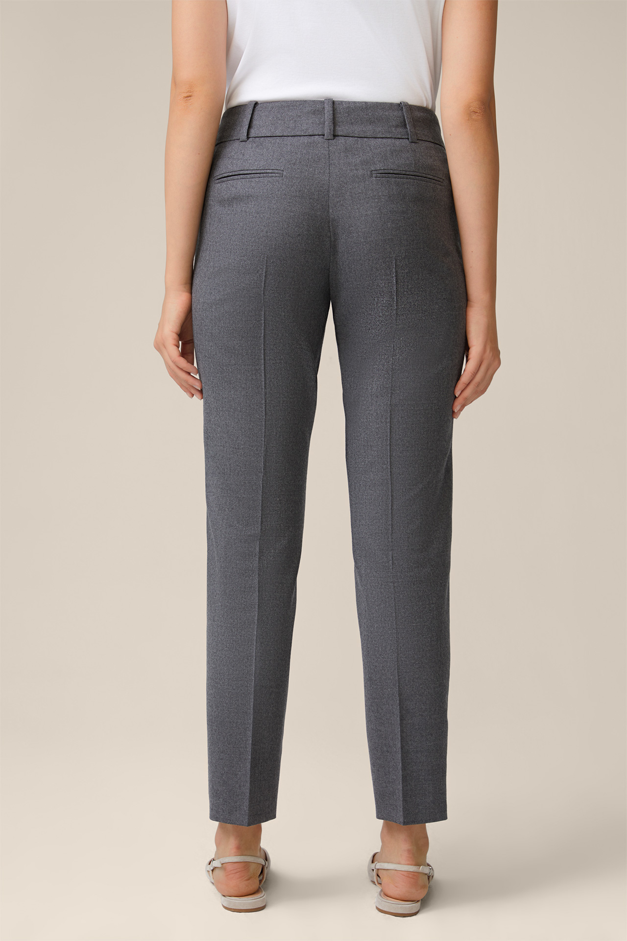 Flannel Suit Trousers in Grey