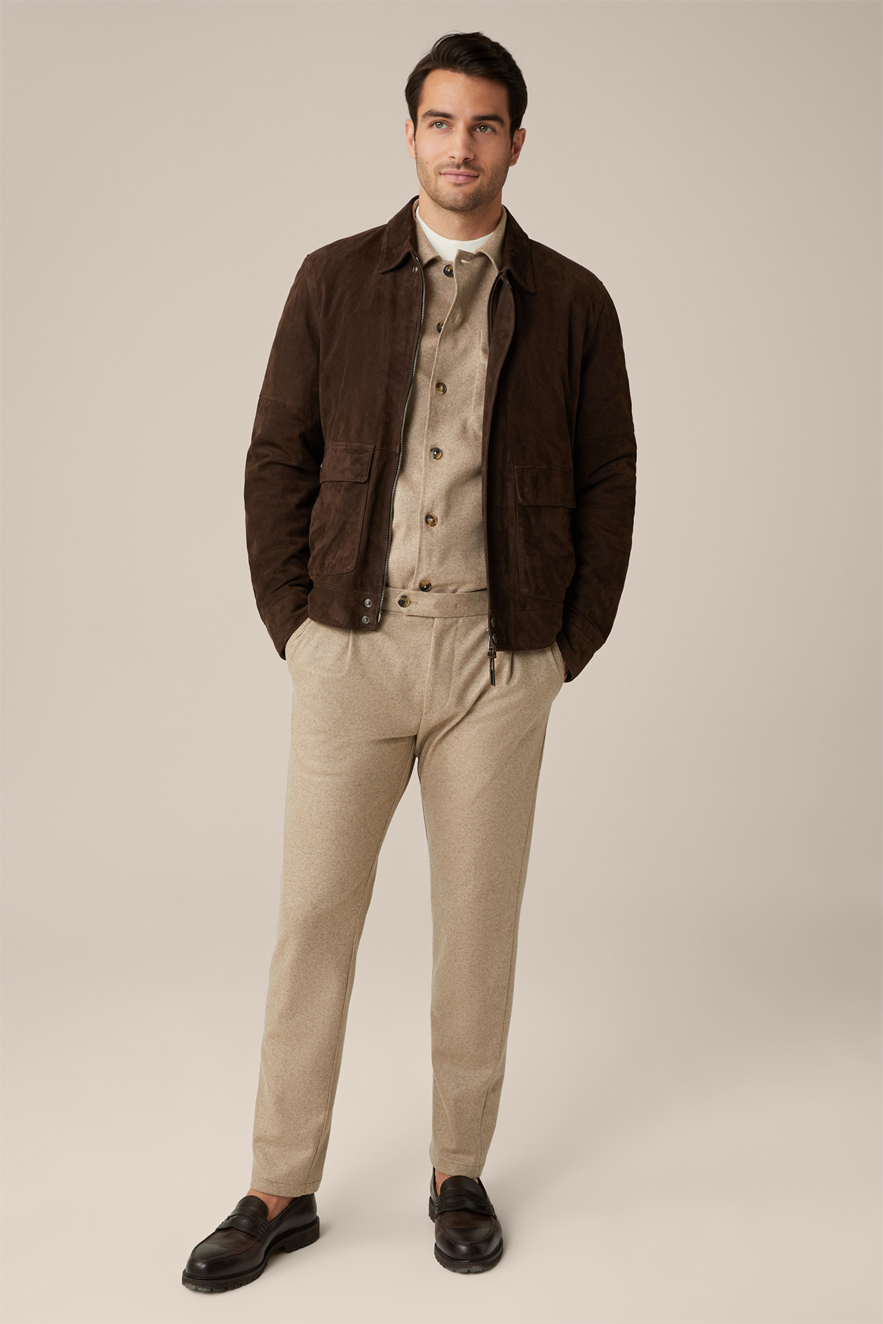  Cashmere-Mix-Shirtjacket Oslo in Beige