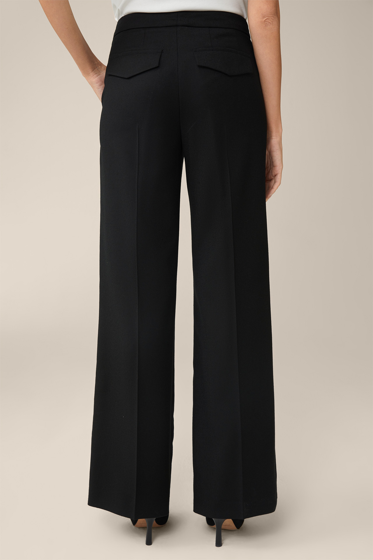 Marlene Flannel Trousers in Black