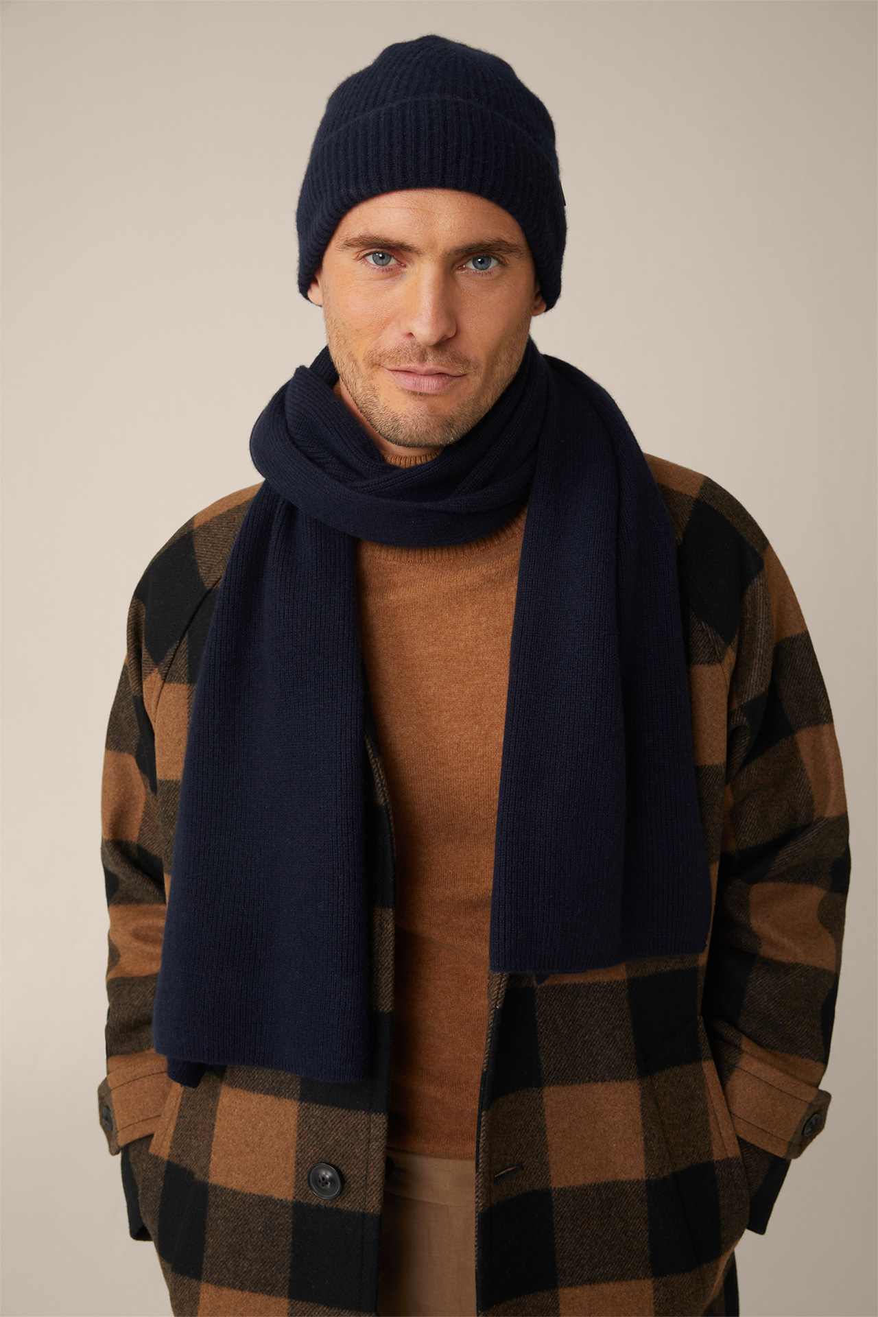 Can Cashmere Scarf in Navy