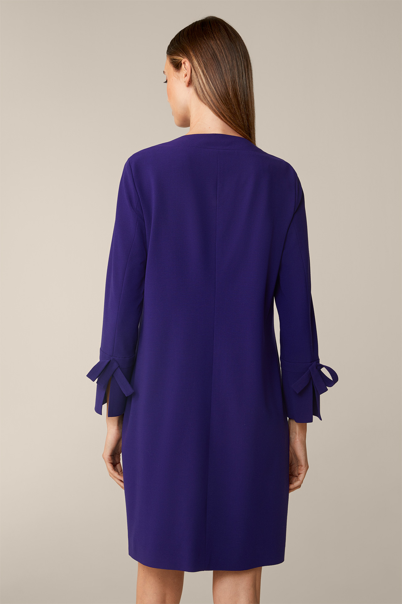 Wool Crêpe Dress in Dark Purple