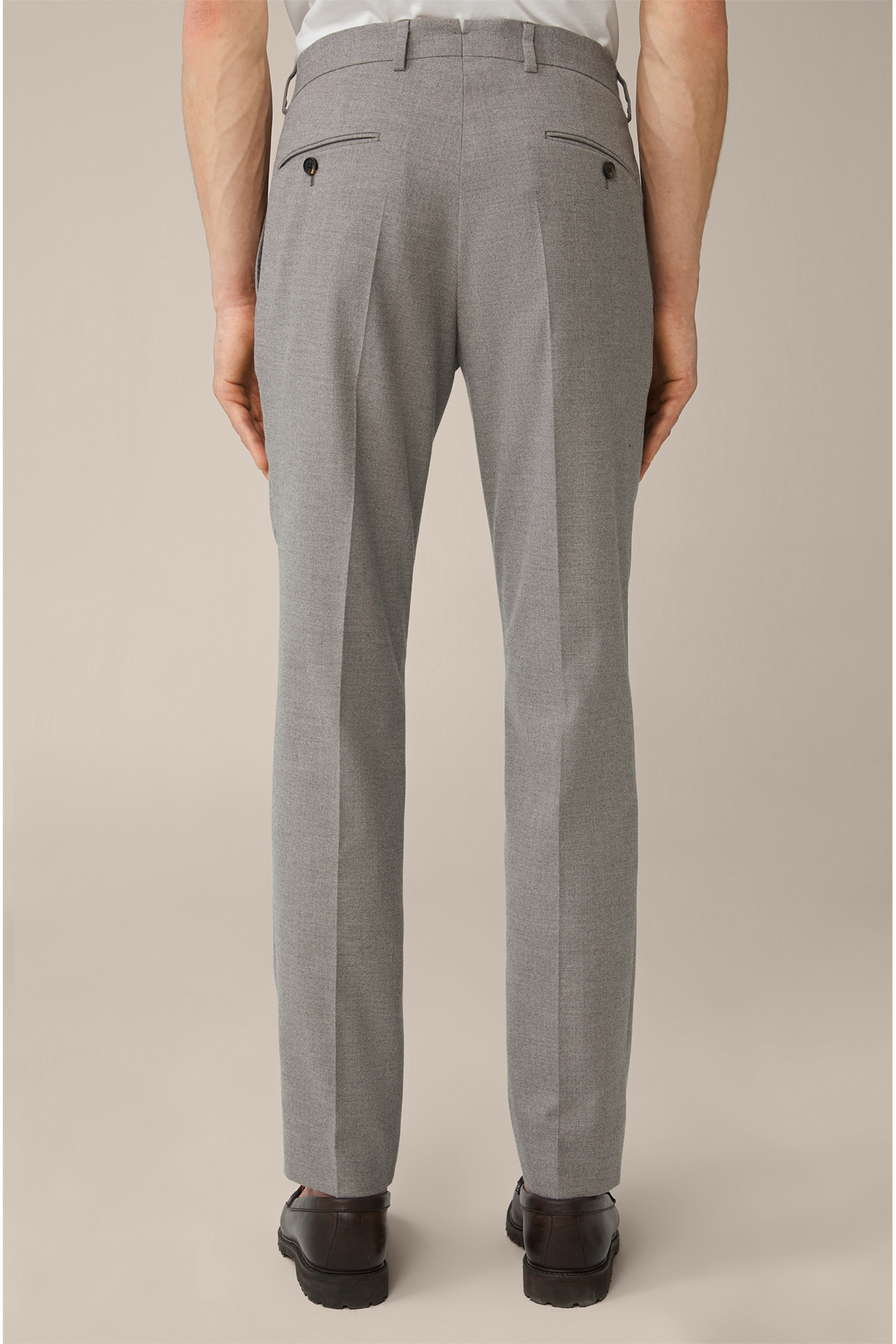  Santios Wool Flannel Modular Trousers with Stretch in Grey