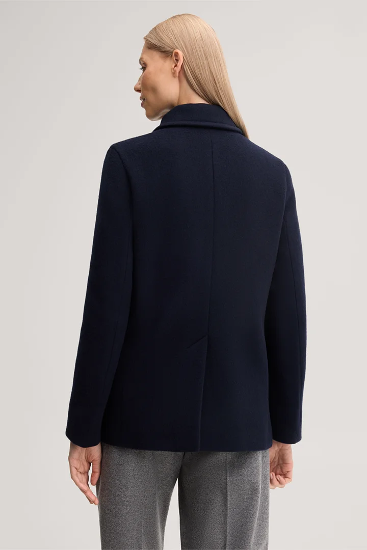 Führt zu Produktdetailseite „Brushed-Wolle-Caban-Jacke in Navy"