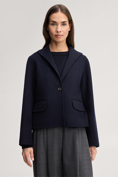 Leads to product detail page "Double-faced Blazer Jacket in Navy"