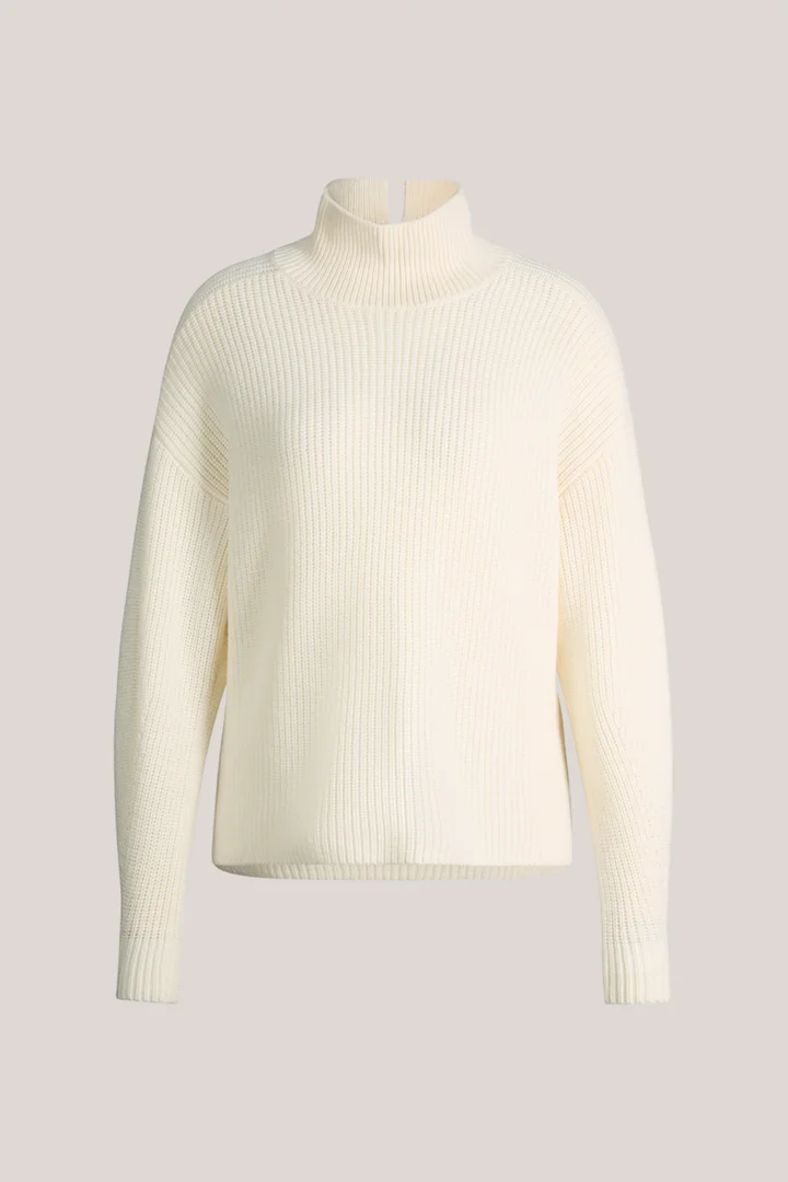 windsor. presents the product Merino-Strick-Pullover mit Stehkragen in Ecru from the category Knitwear as a cut-out