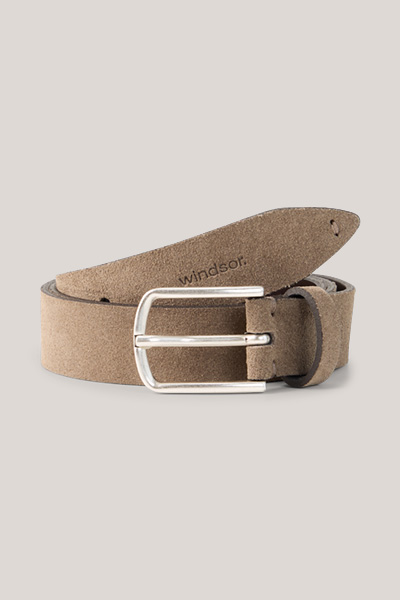 Suede belt in taupe