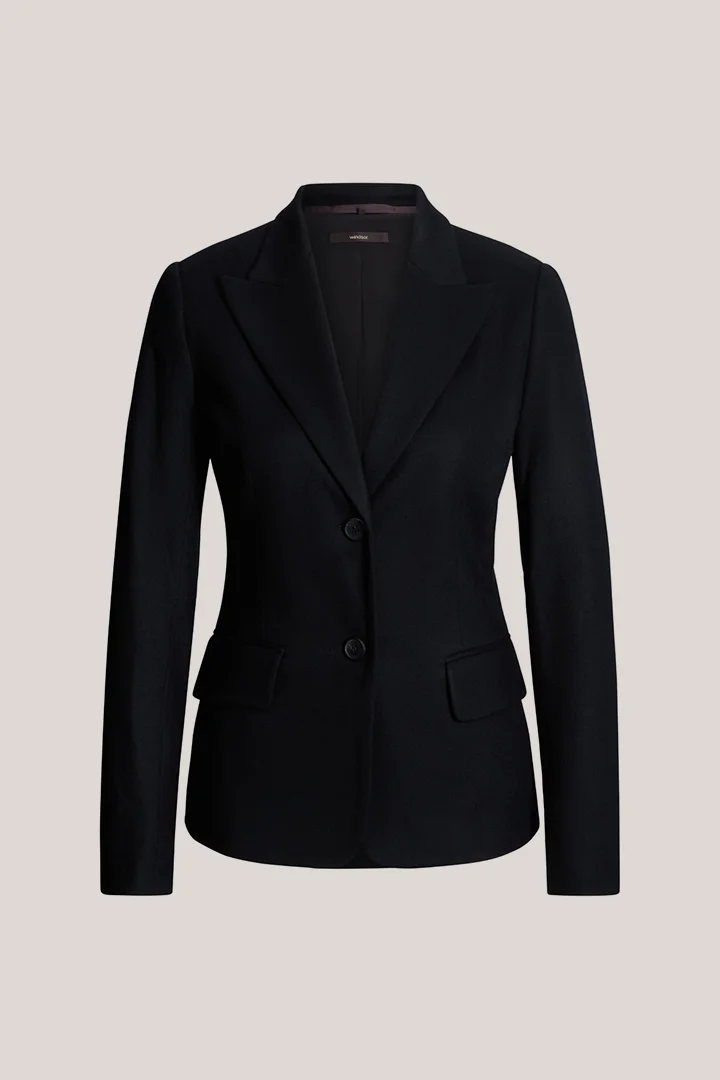 windsor. präsentiert das Produkt Flanell-Wolljersey-Blazer in Schwarz aus der Kategorie Blazer & Westen als Freisteller