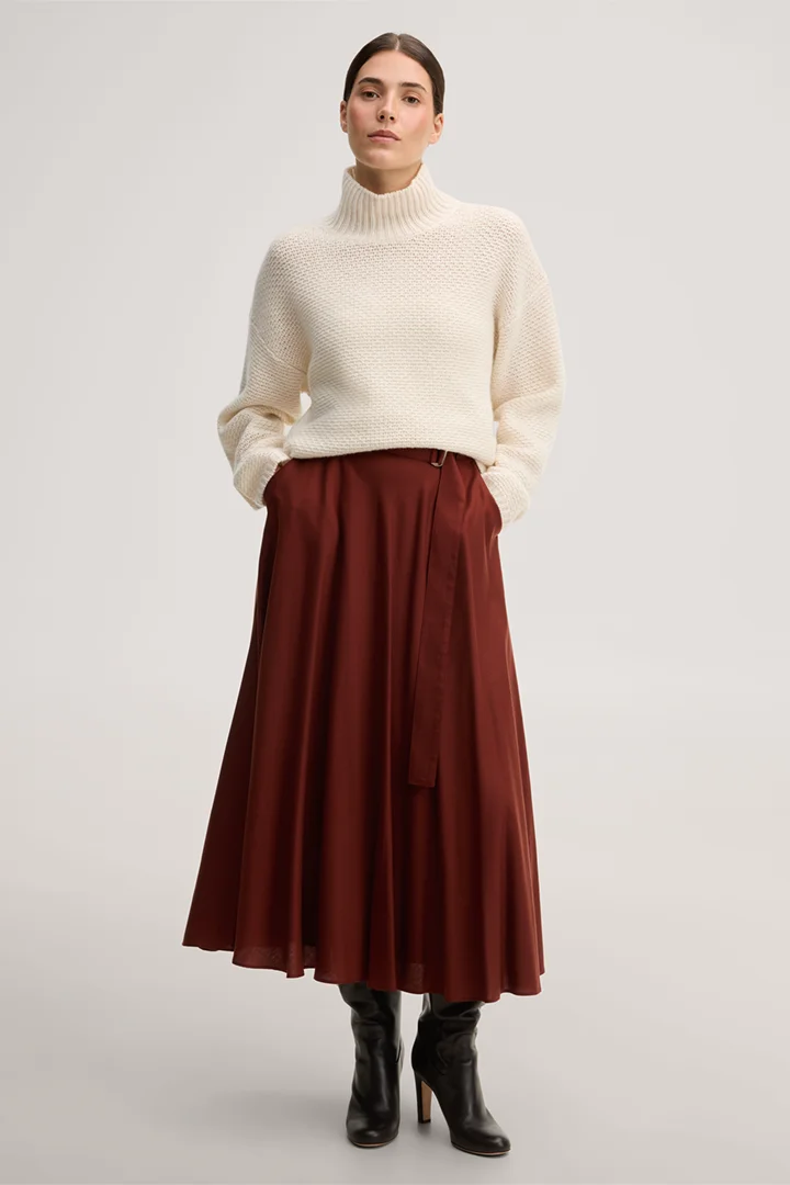 Führt zu Produktdetailseite „Cashmere-Stehkragen-Pullover in Ecru"