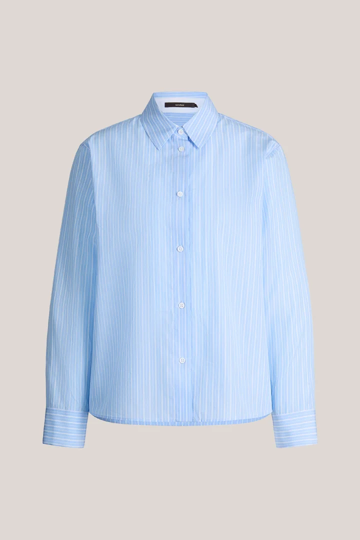 windsor. präsentiert das Produkt Popeline-Hemdbluse in Hellblau-Weiss gestreift aus der Kategorie Blusen & Tops als Freisteller