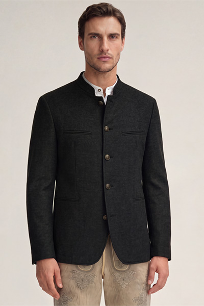 Leads to product detail page "Schwabing Traditional Costume Jacket in a Wool Mix with Cashmere in Anthracite"