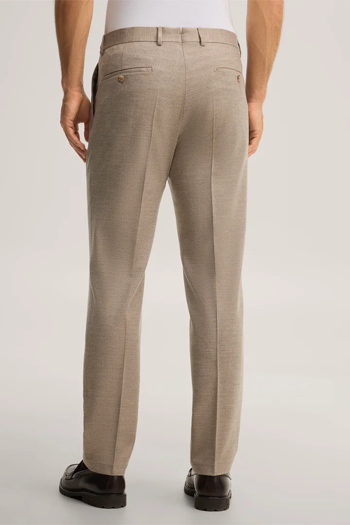 Führt zu Produktdetailseite „Wollmix-Baukasten-Hose mit Cashmere und Bundfalte in Beige"