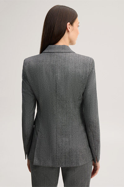 Leads to product detail page "Grey virgin wool herringbone blazer"