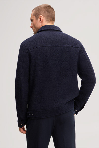 Führt zu Produktdetailseite „Woll-Zip-Jacke mit Hemdkragen in Navy"