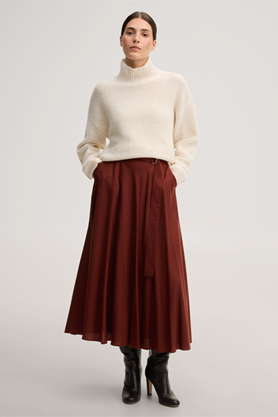 Führt zu Produktdetailseite „Cashmere-Stehkragen-Pullover in Ecru"