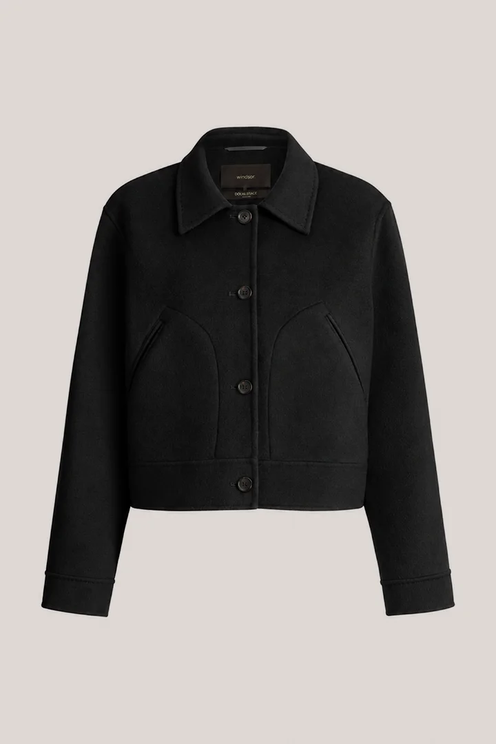 windsor. präsentiert das Produkt Doubleface-Hemdjacke in Schwarz aus der Kategorie Jacken & Mäntel als Freisteller