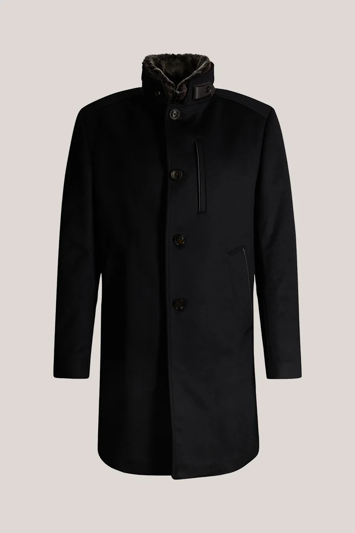 windsor. präsentiert das Produkt Wollmix-Stehkragen-Mantel mit Cashmere in Schwarz aus der Kategorie Jacken & Mäntel als Freisteller
