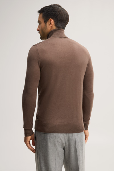 Führt zu Produktdetailseite „Woll-Rollkragen-Pullover mit Cashmere in Braun"