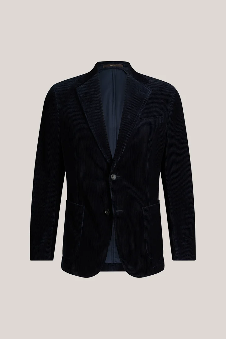 Veste modulable en velours côtelé, couleur bleu marine