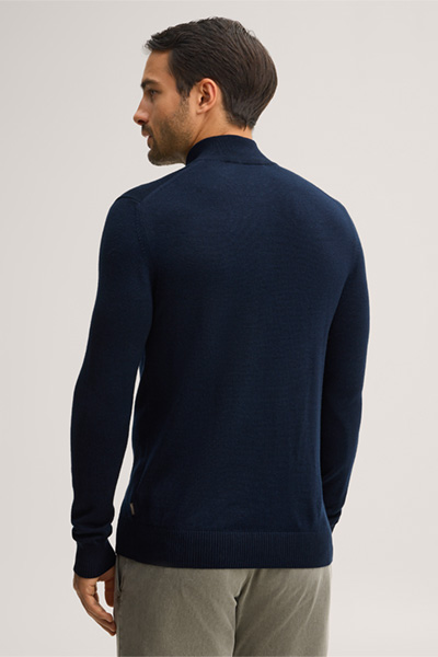 Führt zu Produktdetailseite „Woll-Troyer mit Cashmere und Seide in Navy"