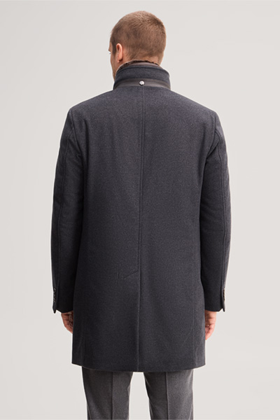 Führt zu Produktdetailseite „Wollmix-Stehkragen-Mantel mit Cashmere in Anthrazit"