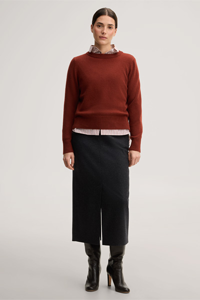 Leads to product detail page "Wool jersey maxi pencil skirt in anthracite"