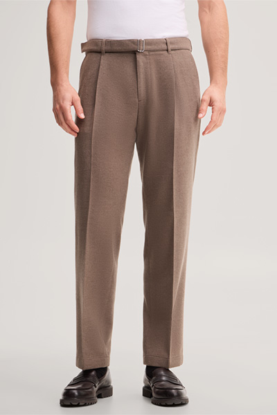 Führt zu Produktdetailseite „Schurwoll-Hose mit Bundfalte in Braun"